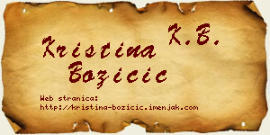 Kristina Božičić vizit kartica